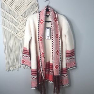 MAXSPORT IVORY ORANGE CARDIGAN NWT LARGE